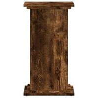 Plantenstandaard 33x33x60 cm bewerkt hout gerookt eikenkleurig - thumbnail