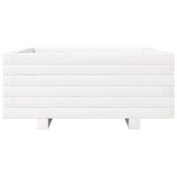 Plantenbak 60x60x26,5 cm massief grenenhout wit - thumbnail