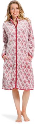 Zachte badjas van fleece - patroon rood-(44-46) L