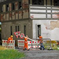 Busch 79900 H0 Actieset afsluitingen opstellen figuren Bouwpakket - thumbnail