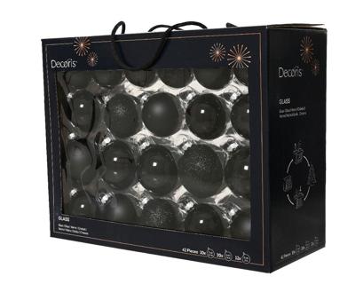 Glazen kerstballen in koffer zwart 42 st Decoris - Decoris Glazen kerstballen in koffer zwart 42 st Decoris - Decoris