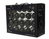 Glazen kerstballen in koffer zwart 42 st Decoris - Decoris - thumbnail