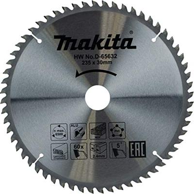 Makita Cirkelzaagblad Universeel | Ø 235mm Asgat 30mm 60T - D-65632 Makita Cirkelzaagblad Universeel | Ø 235mm Asgat 30mm 60T - D-65632