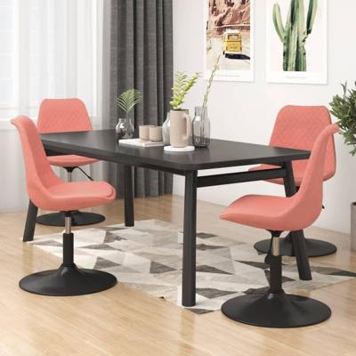 Eetkamerstoelen draaibaar 4 st fluweel roze Eetkamerstoelen draaibaar 4 st fluweel roze