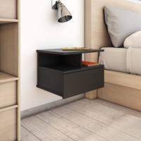 VidaXL Nachtkastje zwevend 40x31x27 cm bewerkt hout zwart - thumbnail
