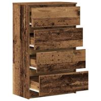 Dressoir 60x35x98,5 cm spaanplaat oud hout - thumbnail