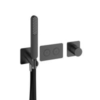 Inbouwkraan Hotbath Gal Thermostaatkraan met 2 Pushbuttons Geborsteld Gunmetal PVD - thumbnail