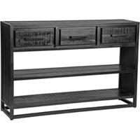 LABEL51 Sidetable 'Chili' Zwart Mangohout, 115cm - thumbnail