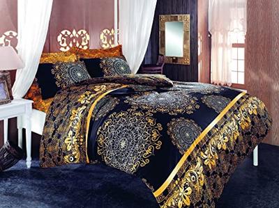 Beddengoedset - 1 dekbedovertrek 220 x 240 cm + 2 kussenslopen 60 x 60 cm - 100% versterkt katoen - Zwart