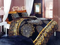 Beddengoedset - 1 dekbedovertrek 220 x 240 cm + 2 kussenslopen 60 x 60 cm - 100% versterkt katoen - Zwart - thumbnail