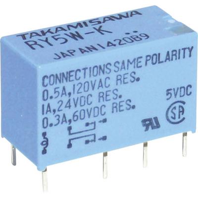 Takamisawa RY-05W-K Printrelais 5 V/DC 1 A 2x wisselcontact 1 stuk(s)