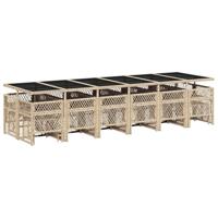 17-delige Tuinset met kussens poly rattan beige - thumbnail