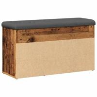 Schoenenbank 82x32x45,5 cm bewerkt hout oud houtkleurig - thumbnail