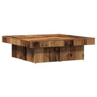 Salontafel 90x90x28 cm bewerkt hout oud houtkleurig - thumbnail