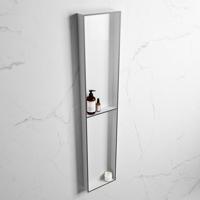 MONDIAZ EASY Nis 89,5x29,5cm in solid surface kleur DarkGrey | Talc. 2 vakken geschikt voor in- of opbouw - thumbnail