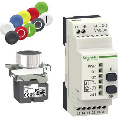 Schneider Electric XB4RFA02 XB4RFA02 Druktoets 240 V/AC 1.5 A Moment Groen, Geel 1 set(s)