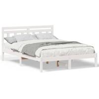Bedframe met hoofdeinde Wit Grenenhout - thumbnail