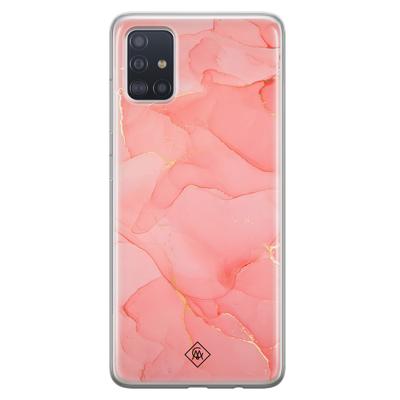 Samsung Galaxy A51 siliconen hoesje - Marmer roze