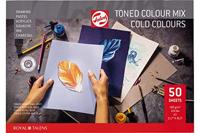 Talens gekleurd tekenpapier, 180 g, ft 29,7 x 42 cm, A3, geassorteerde koude kleuren, blok van 50 vel - thumbnail