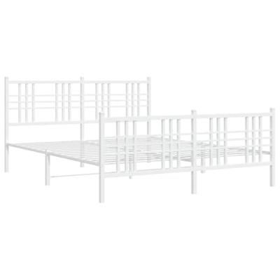 Bedframe met hoofd- en voeteneinde metaal wit 150x200 cm