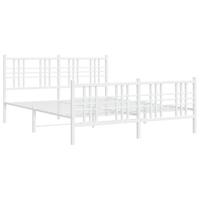 Bedframe met hoofd- en voeteneinde metaal wit 150x200 cm - thumbnail
