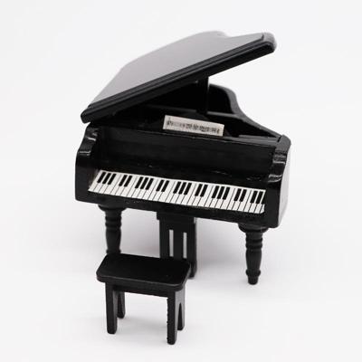 1:12 Mini huis Toy simulatie vleugel piano decoratie (zwart)