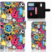 Nokia 6 Wallet Case met Pasjes Punk Rock - thumbnail