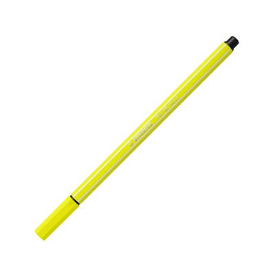 Viltstift stabilo pen 68/024 m neon geel | 10 stuks