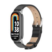 By Qubix - PU leren bandje - Zwart - Compatible met Xiaomi Smart Band 8 & 9 - Compatible Xiaomi bandje - thumbnail