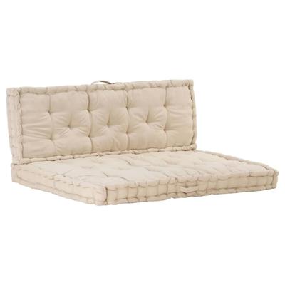 VidaXL Palletvloerkussens 2 st katoen beige VidaXL Palletvloerkussens 2 st katoen beige