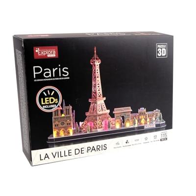 Puzzle luminoso 3D - Monumenti di Parigi - Gioco di costruzione - EXPLORA - 115 pezzi - Da 8 anni