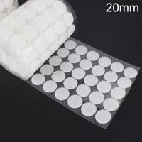 1000 stuks 20mm ronde nylon zelfklevende haak en lus Bevestiger (wit) - thumbnail