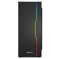 Sharkoon rgb slider midi tower behuizing (zwart | 3x usb-a | rgb | tempered glass) - thumbnail