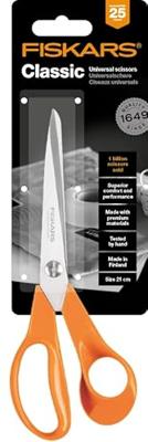 Fiskars classic universele schaar 21 cm oranje/rvs - thumbnail