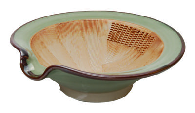 Groene Vijzel Kom - Traditioneel Keramiek - 21cm Groene Vijzel Kom - Traditioneel Keramiek - 21cm