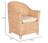 Stoel Home ESPRIT Natuurlijk 69 x 70 x 85 cm - thumbnail