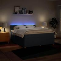Boxspring met matras stof blauw 180x200 cm - thumbnail