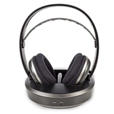 Nedis HPRF210BK Draadloze Hoofdtelefoon Radiofrequent (rf) Over-ear Oplaadstation Zwart / Zilver