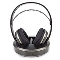 Nedis HPRF210BK Draadloze Hoofdtelefoon Radiofrequent (rf) Over-ear Oplaadstation Zwart / Zilver - thumbnail
