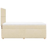 Boxspring met matras stof crèmekleurig 90x190 cm - thumbnail