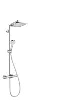 Hansgrohe Crometta e 240 1jet showerpite met thermostaat ecosmart chroom 27281000 - thumbnail
