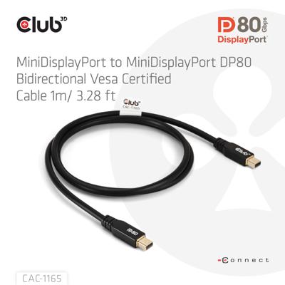 club3D CAC-1165 DisplayPort-kabel Aansluitkabel 1 m Zwart club3D CAC-1165 DisplayPort-kabel Aansluitkabel 1 m Zwart
