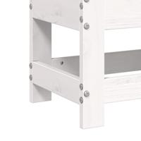 Tuinvoetenbank 62x30x32 cm massief grenenhout wit - thumbnail