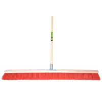 Bezem 100cm, rood nylon +stokhouder -MM- +steel 150cm - thumbnail