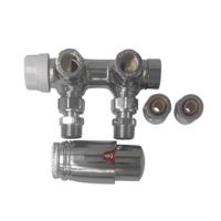 Radiator Aansluitset Sanilux Thermostatisch Midden Haaks Chroom - thumbnail