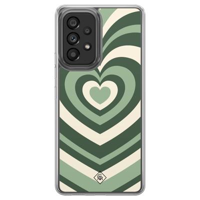 Samsung Galaxy A52 hybride hoesje - Groen hart swirl