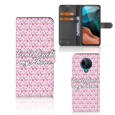 Xiaomi Poco F2 Pro Portemonnee Hoesje Flowers Pink DTMP Xiaomi Poco F2 Pro Portemonnee Hoesje Flowers Pink DTMP