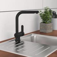LONDON ééngreepsmengkraan keuken met uittrekbare uitloop, zwart mat uittrekbare hoge uitloop, draaibereik 360° cold-start functie - koud water bij greep in de middelste stand keramische schijven - thumbnail