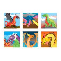 Playmais mosaic kaarten versieren fantasy dragon - thumbnail