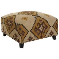 Voetensteun Home ESPRIT Beige Mosterd 80 x 80 x 44 cm - thumbnail